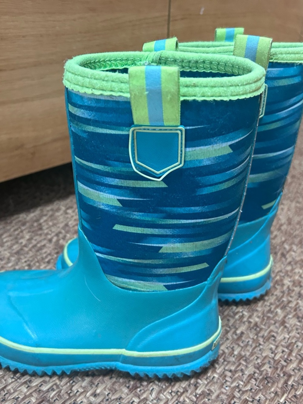 Land’s end Kids Blue & Green Waterproof Rain Boots